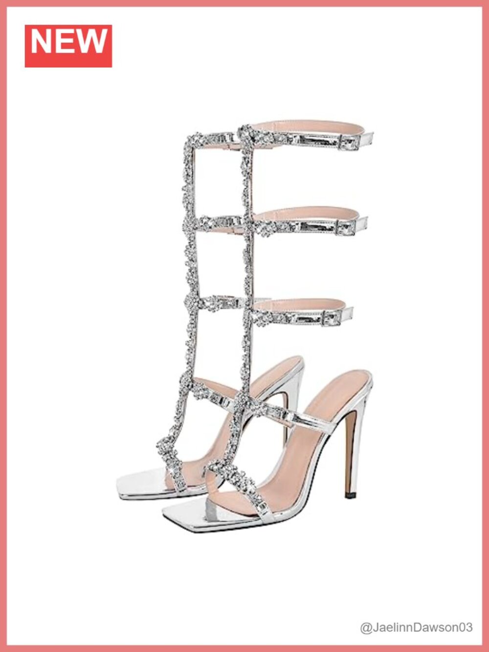 Glitter Rhinestone Strappy Stiletto Heeled Sandals Open Toe Bridal Party Shoes